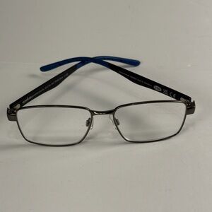 Ironman Foster Grant Mens Eyeglasses Gunmetal Blue Full Rim Rectangular